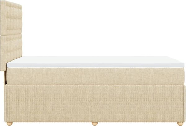 vidaXL Κρεβάτι Continental με στρώμα, κρεμ, ύφασμα, 100x200 cm