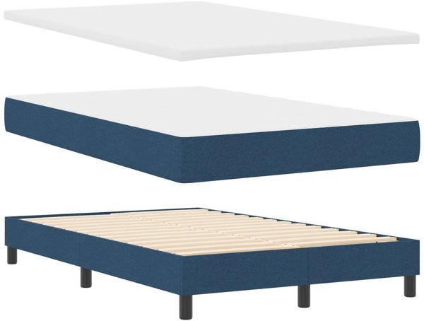 vidaXL Lozko Box Spring z Materacem Granatowym 120x200 cm Tkanina