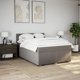 vidaXL Κρεβάτι Κοντινεντάλ με Στρώμα, Taupe, Υφασμάτινο, 160x200 cm