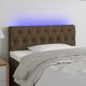 vidaXL Zaglowek do lozka z LED, ciemnobrazowy, 100x7x78/88 cm, tkanina