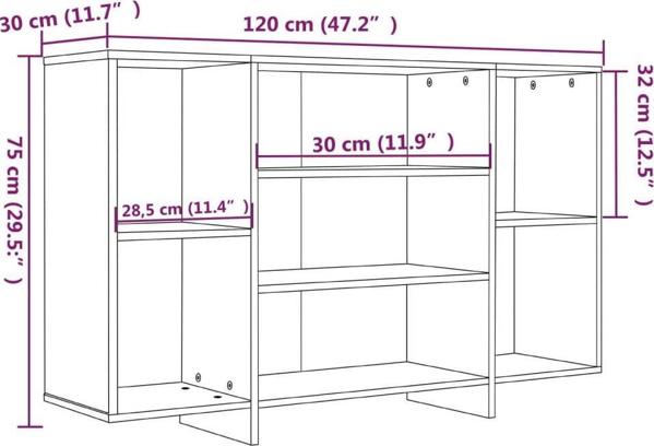 vidaXL Ντουλάπα, λευκή, 120x30x75 cm, μοριοσανίδα