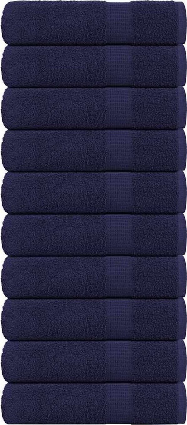 vidaXL Σετ 10 Πετσέτες Χεριών Μπλε 50x100cm 360 gsm 100% Βαμβάκι