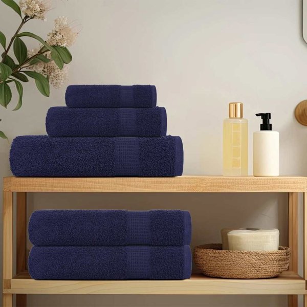 vidaXL Σετ 10 Πετσέτες Χεριών Μπλε 50x100cm 360 gsm 100% Βαμβάκι