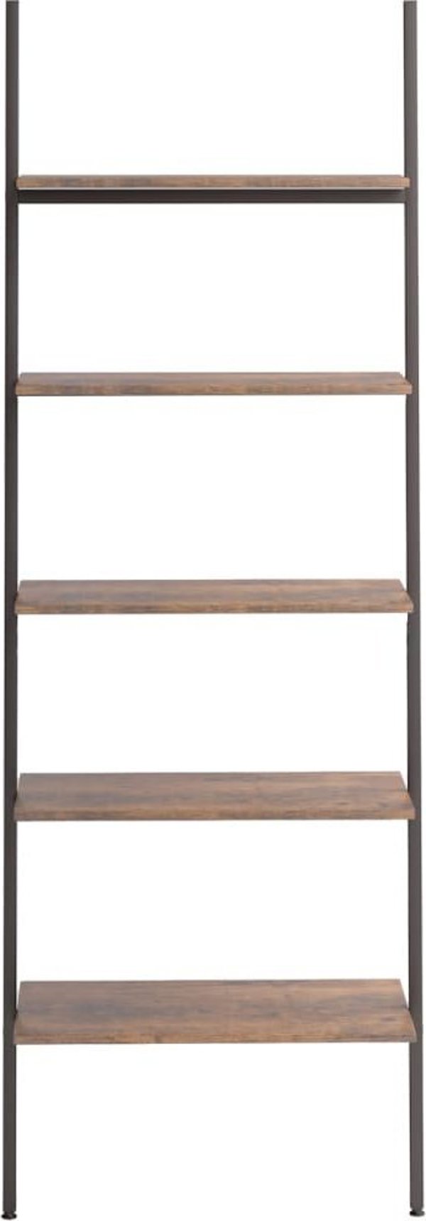 vidaXL Σκάλα-ράφι με 5 ράφια, σκούρο καφέ-μαύρο, 64x34x185,5 cm