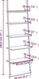 vidaXL Σκάλα-ράφι με 5 ράφια, σκούρο καφέ-μαύρο, 64x34x185,5 cm
