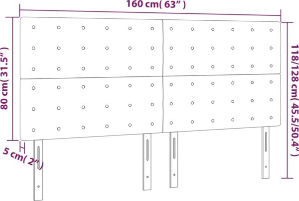 vidaXL Zaglowki do lozka, 4 szt, ciemnoszary, 80x5x78/88 cm, aksamit