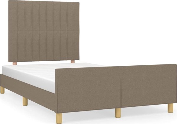vidaXL Rama κρεβατιού με κεφαλάρι, ταουπέ, 120x200 cm, υφασμάτινη επένδυση