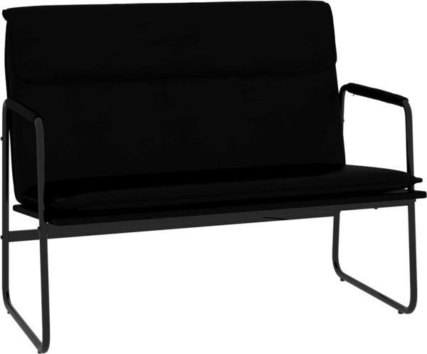 vidaXL Παγκάκι Μαύρο, 100x64x80 cm, επενδυμένο με τεχνητό δέρμα