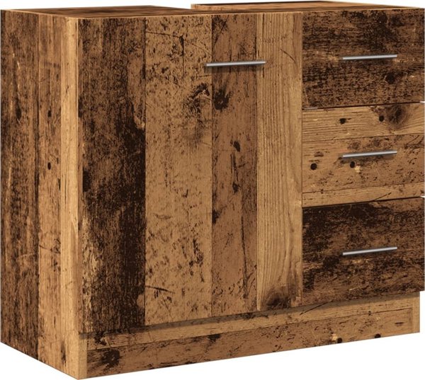 vidaXL Ντουλάπι κάτω από νιπτήρα, παλιό ξύλο, 63x30x54 εκ.