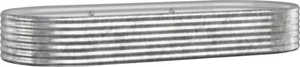 vidaXL vidaXL Donica ogrodowa, malowana proszkowo stal, 249x100x36 cm srebrna