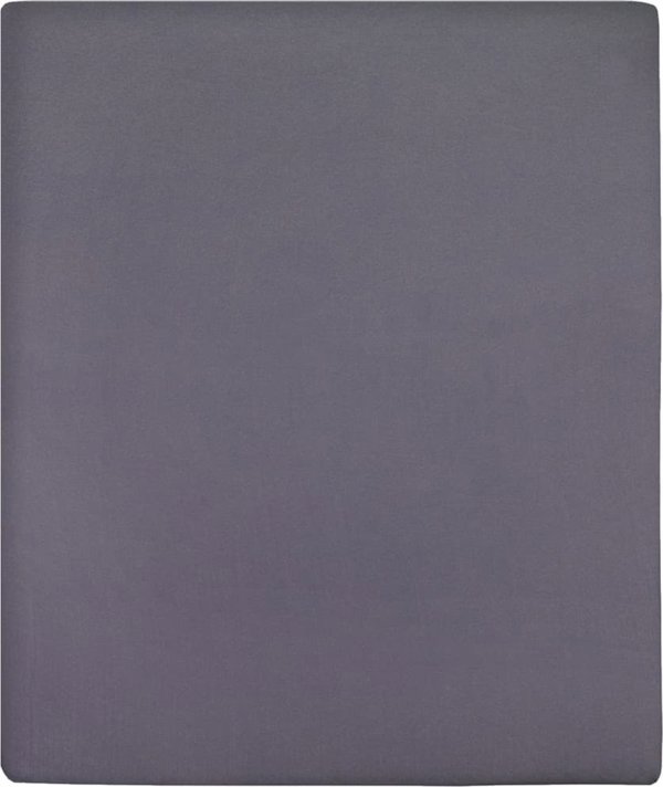 vidaXL Σεντόνια, 2 τεμ., ανθρακί, 100x200 εκ., βαμβακερό ζέρσεϊ