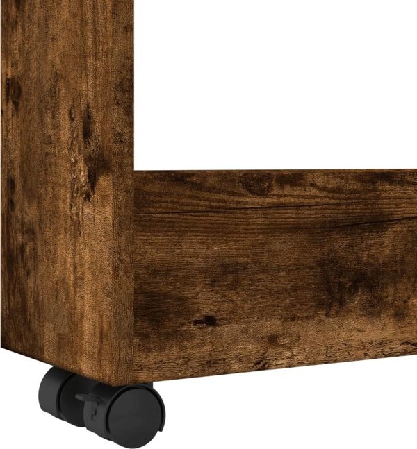 vidaXL στενό βοηθητικό καρότσι, 3-επίπεδα, σε χρώμα καπνιστή δρυς