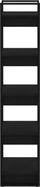 vidaXL Ράφι για βιβλία/διαχωριστικό, μαύρο, 60x35x160 εκ., πεύκο