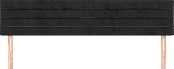 vidaXL Κεφαλάρια για κρεβάτι 2 τεμ. μαύρο 80x5x78/88 cm βελούδο