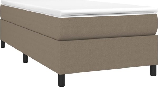 vidaXL Lozko kontynentalne kolor taupe obite tkanina 80x200 cm