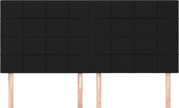 vidaXL Κεφαλάρια κρεβατιού, 4 τεμ., μαύρα, 90x5x78/88 εκ, ύφασμα