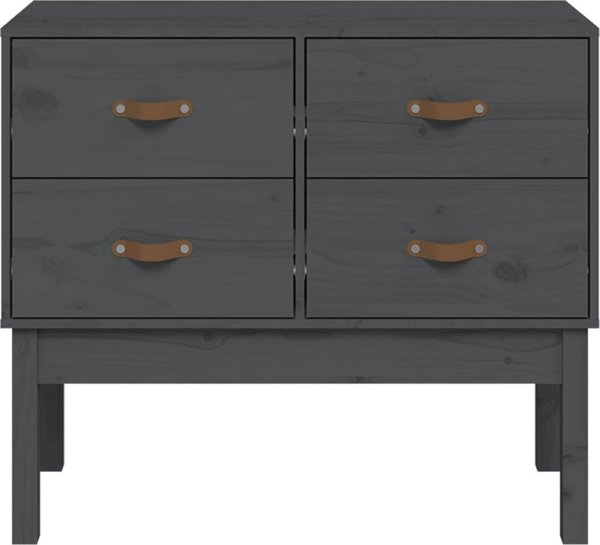 vidaXL vidaXL Komoda, szara, 90x40x78 cm, lite drewno sosnowe
