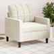 vidaXL Fotel, kremowy, 60 cm, obity aksamitem