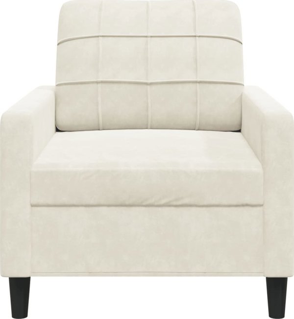 vidaXL Fotel, kremowy, 60 cm, obity aksamitem