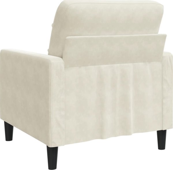 vidaXL Fotel, kremowy, 60 cm, obity aksamitem