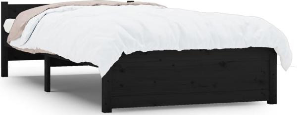 vidaXL Κορνίζα Κρεβατιού, μαύρη, μασίφ ξύλο, 90 x 200 cm