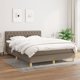 vidaXL Ηπειρωτικό κρεβάτι με στρώμα, taupe, ύφασμα, 140x190 cm