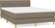 vidaXL Ηπειρωτικό κρεβάτι με στρώμα, taupe, ύφασμα, 140x190 cm