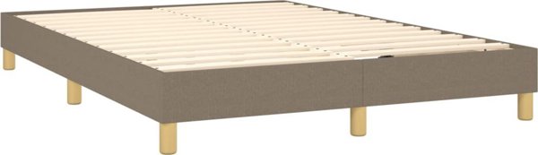 vidaXL Ηπειρωτικό κρεβάτι με στρώμα, taupe, ύφασμα, 140x190 cm