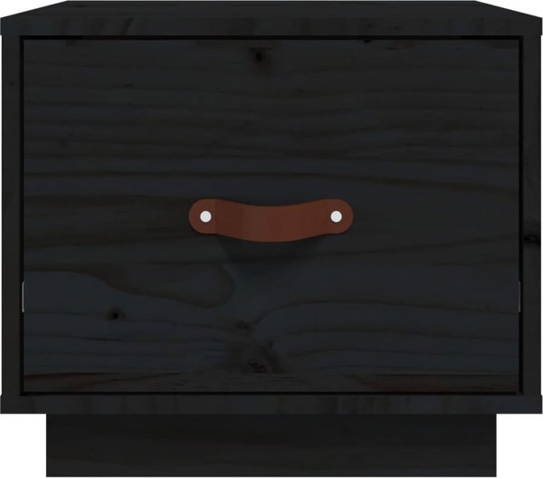 vidaXL vidaXL Szafki nocne, 2 szt., czarne, 40x34x35 cm, lite drewno sosnowe