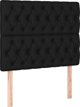vidaXL Λουτζκο κόντινενταλ με στρώμα 90x200cm, μαύρο ύφασμα