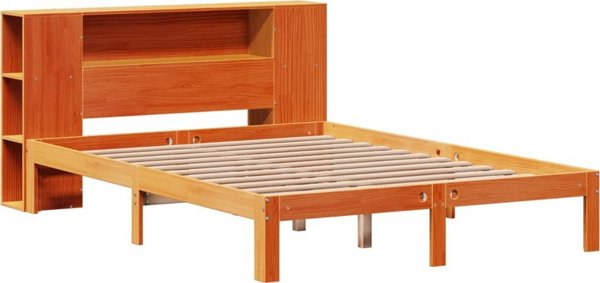 vidaXL Κρεβάτι με ραφιά, χωρίς στρώμα, 140x200 cm, μασίφ πεύκο