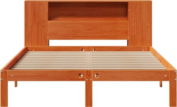 vidaXL Κρεβάτι με ραφιά, χωρίς στρώμα, 140x200 cm, μασίφ πεύκο