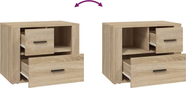 vidaXL Szafka nocna, dab sonoma, 60x36x45 cm, material drewnopochodny