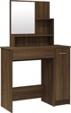 vidaXL Τουαλέτα με καθρέφτη, καφέ δρυς, 86,5x35x136 εκ.