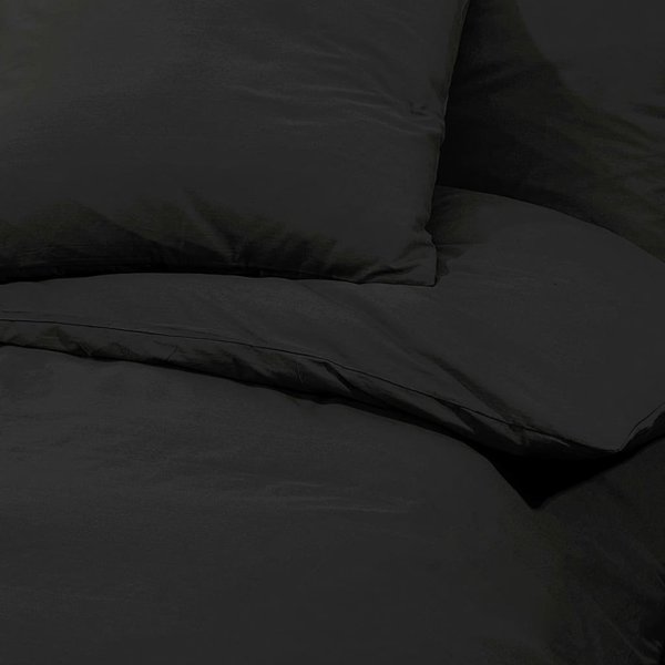 vidaXL Σετ λευκών σεντονιών, μαύρο, 220x240 εκ, βαμβάκι