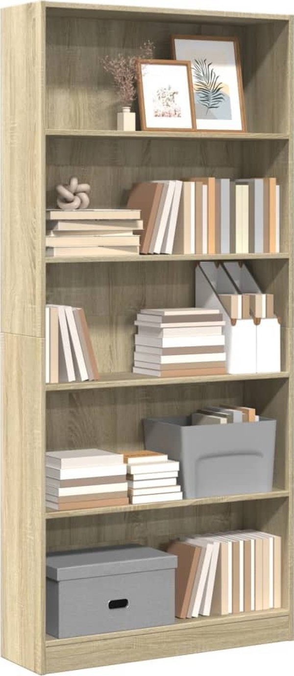 vidaXL Regal, dab sonoma, 80x24x176 cm, material drewnopochodny