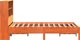 vidaXL Κρεβάτι με ράφι, χωρίς στρώμα, 135x190 cm, ξύλο πεύκου