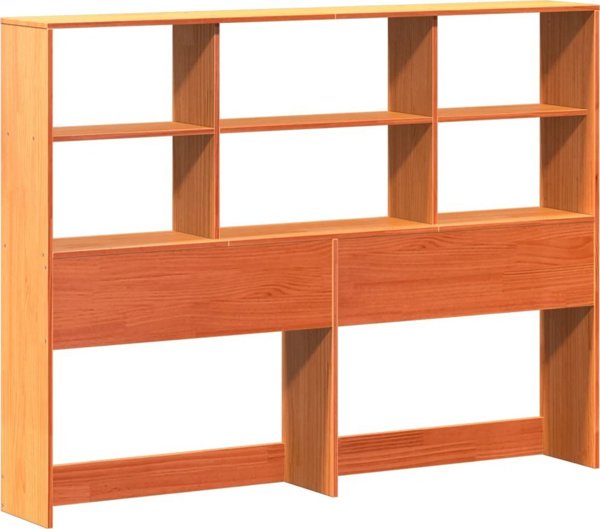 vidaXL Κρεβάτι με ράφι, χωρίς στρώμα, 135x190 cm, ξύλο πεύκου