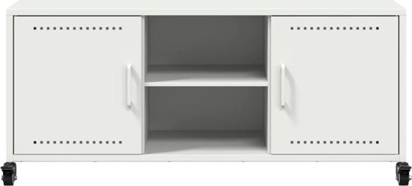 vidaXL Έπιπλο RTV, λευκό, 100,5x39x43,5 εκ., από χάλυβα