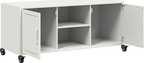 vidaXL Έπιπλο RTV, λευκό, 100,5x39x43,5 εκ., από χάλυβα