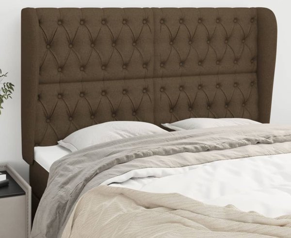 vidaXL Zaglewek uszak, σκούρο καφέ, 163x23x118/128 εκ., ύφασμα