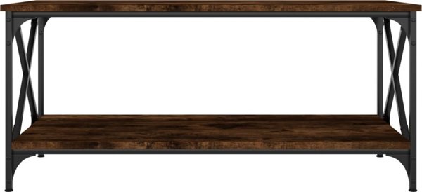 vidaXL Τραπέζι σαλονιού, καπνιστό δρυς, 100x50x45 εκ