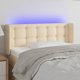 vidaXL Zaglowek do lozka z LED, kremowy, 83x16x78/88 cm, tkanina