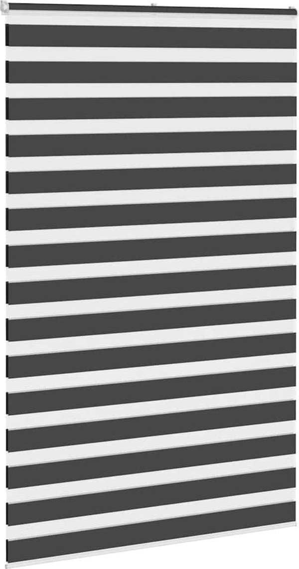 vidaXL Roleta zebra, czarna, szerokosc tkaniny 135,9 cm, poliester