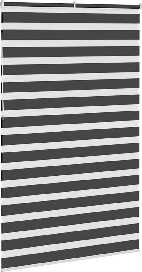 vidaXL Roleta zebra, czarna, szerokosc tkaniny 135,9 cm, poliester