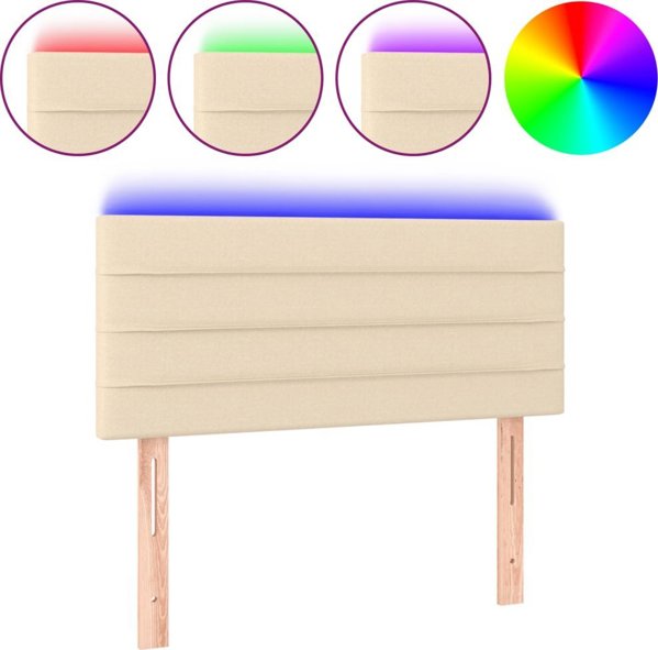 vidaXL Zaglozek do lotka me LED, kremovy, 100x5x78/88 cm, tkanina