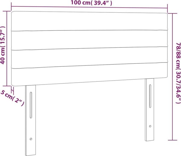 vidaXL Zaglozek do lotka me LED, kremovy, 100x5x78/88 cm, tkanina