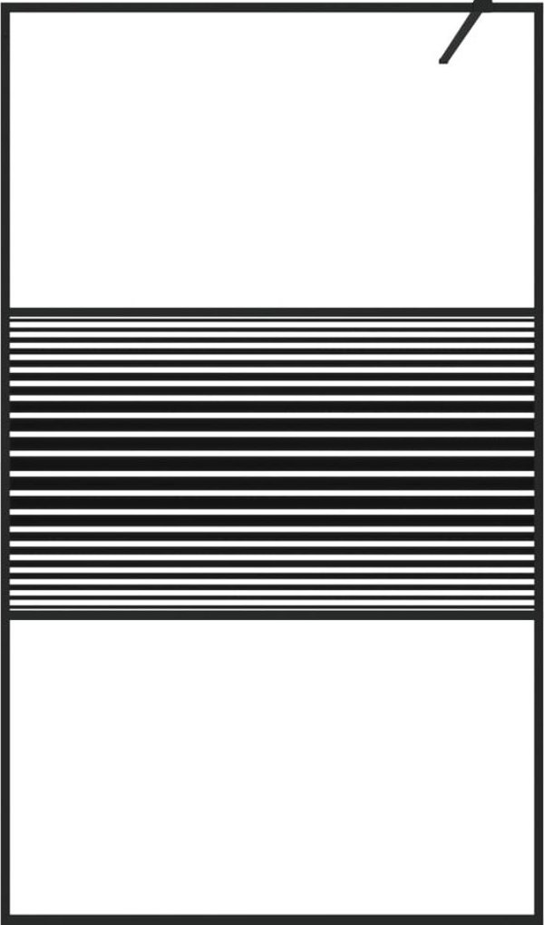 vidaXL Διαχωριστικό ντουζιέρας, μαύρο, 115x195 cm, διαφανές γυαλί ESG