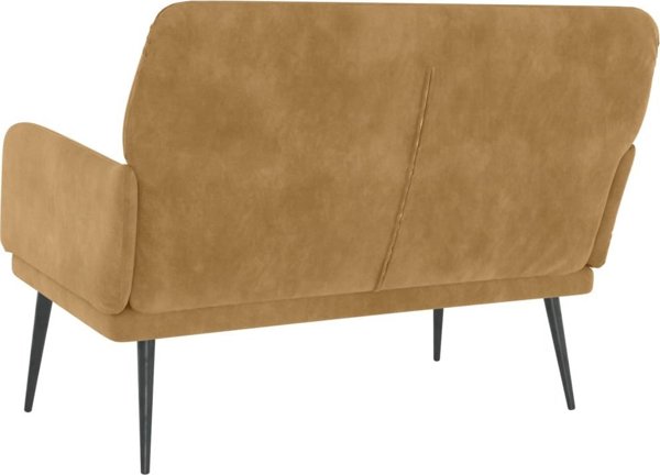 vidaXL Παγκάκι, Καφέ, 108x79x79 εκ., Υφασμάτινη Επένδυση Βελούδου