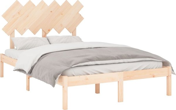 vidaXL Rama lozka 135x190 cm podwojna lite drewno